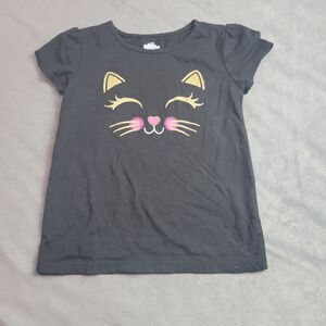 Holiday Shirt Girl Size 5t Black Cat Short Sleeve Halloween Pullover Trick Treat